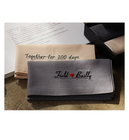 Custom Embroidered Wedding Handkerchief | Personalized Happy Tears Keepsake Gift
