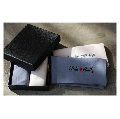 Custom Embroidered Wedding Handkerchief | Personalized Happy Tears Keepsake Gift
