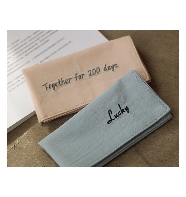 Custom Embroidered Wedding Handkerchief | Personalized Happy Tears Keepsake Gift
