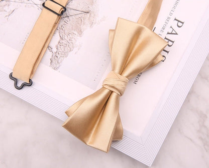 Premium Pre-tied Satin Silk Bow Tie Set | Groomsmen Accessories