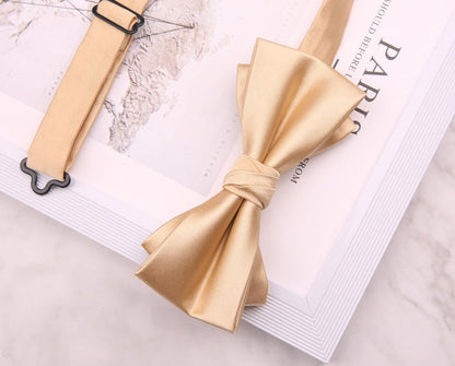 Premium Pre-tied Satin Silk Bow Tie Set | Groomsmen Accessories