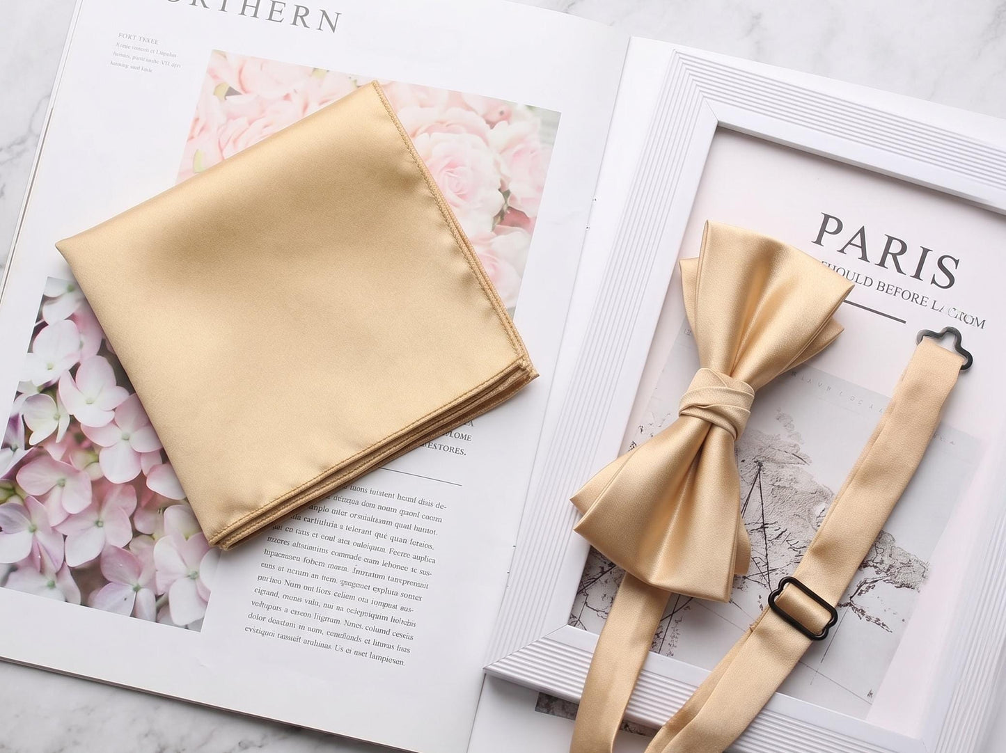 Premium Satin Silk Bow Tie & Pocket Square Set | Ultimate Groomsmen Bundle