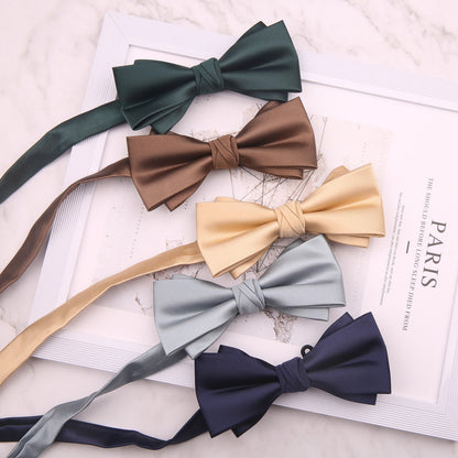 Premium Pre-tied Satin Silk Bow Tie Set | Groomsmen Accessories