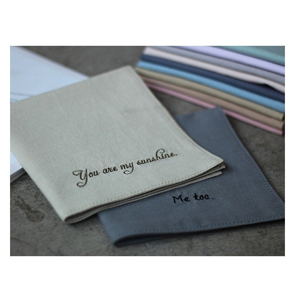 Custom Embroidered Wedding Handkerchief | Personalized Happy Tears Keepsake Gift