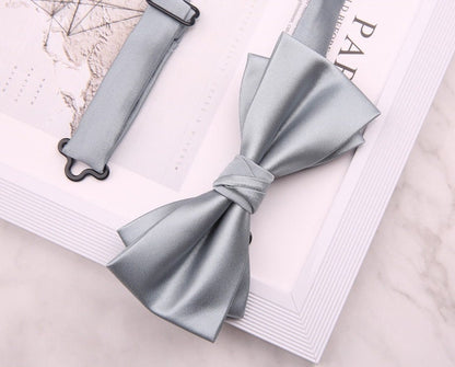 Premium Pre-tied Satin Silk Bow Tie Set | Groomsmen Accessories