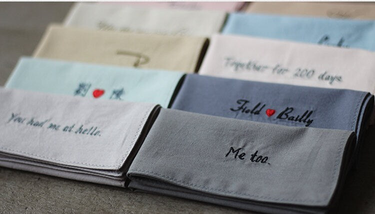 Ultra-Soft Personalized Cotton Handkerchief | Custom Wedding & Anniversary Gift