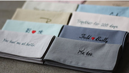 Ultra-Soft Personalized Cotton Handkerchief | Custom Wedding & Anniversary Gift