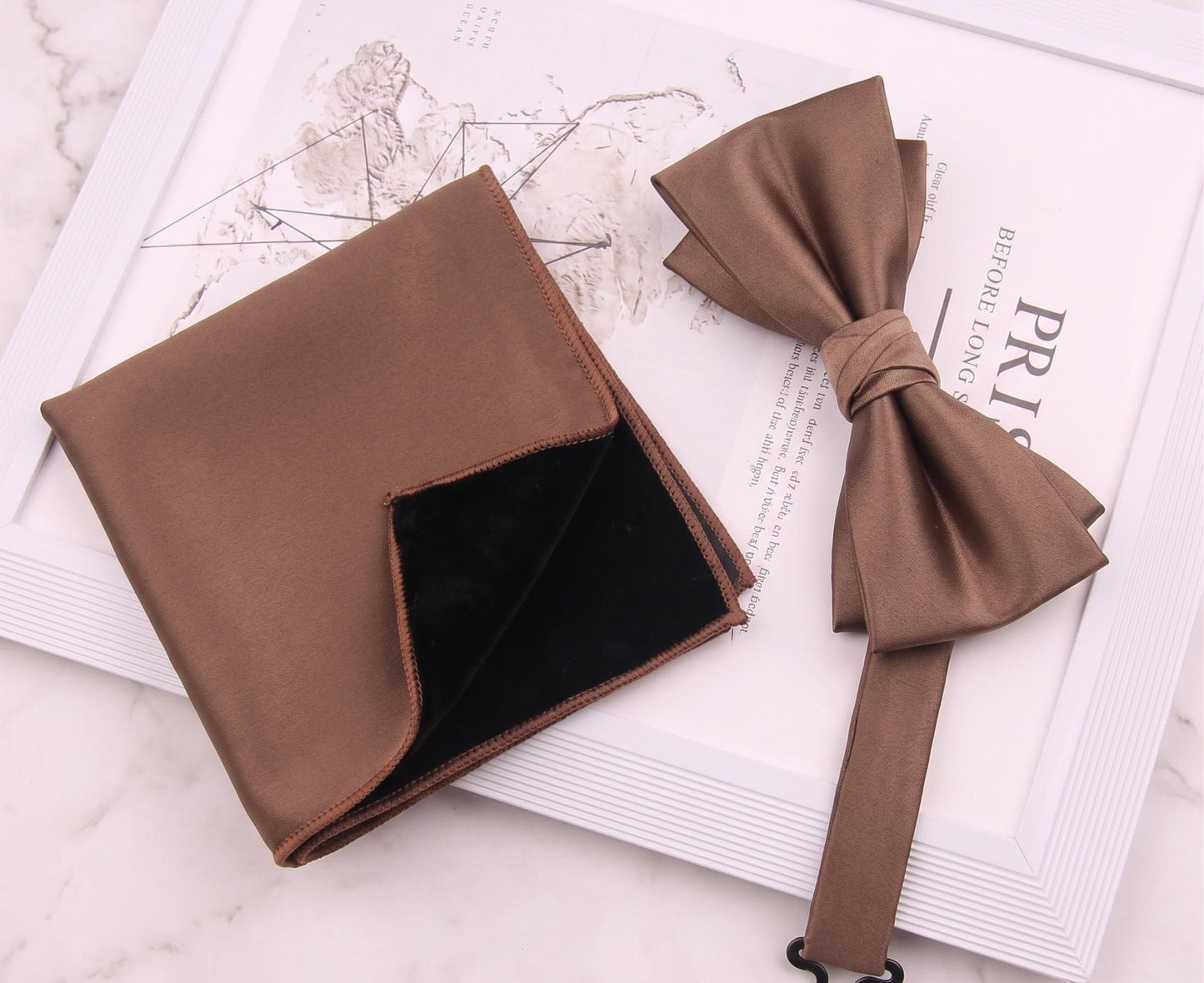 Premium Satin Silk Bow Tie & Pocket Square Set | Ultimate Groomsmen Bundle