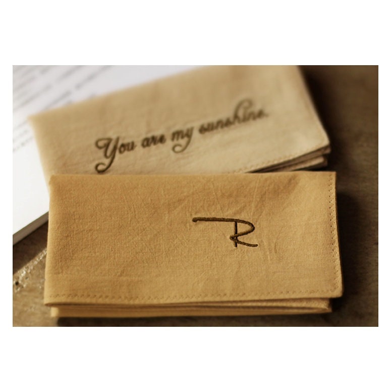 Custom Embroidered Wedding Handkerchief | Personalized Happy Tears Keepsake Gift