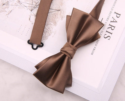Premium Pre-tied Satin Silk Bow Tie Set | Groomsmen Accessories