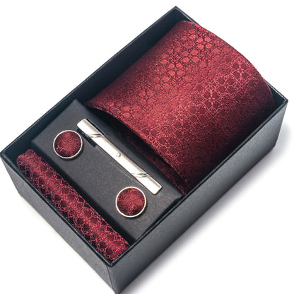 Crocodile Skin Pattern Tie Set / Pocket Square, Bowtie, Tie Clip, Cufflinks / Gift for Him / Wedding Groomsmen Gift / Men's Gift Box