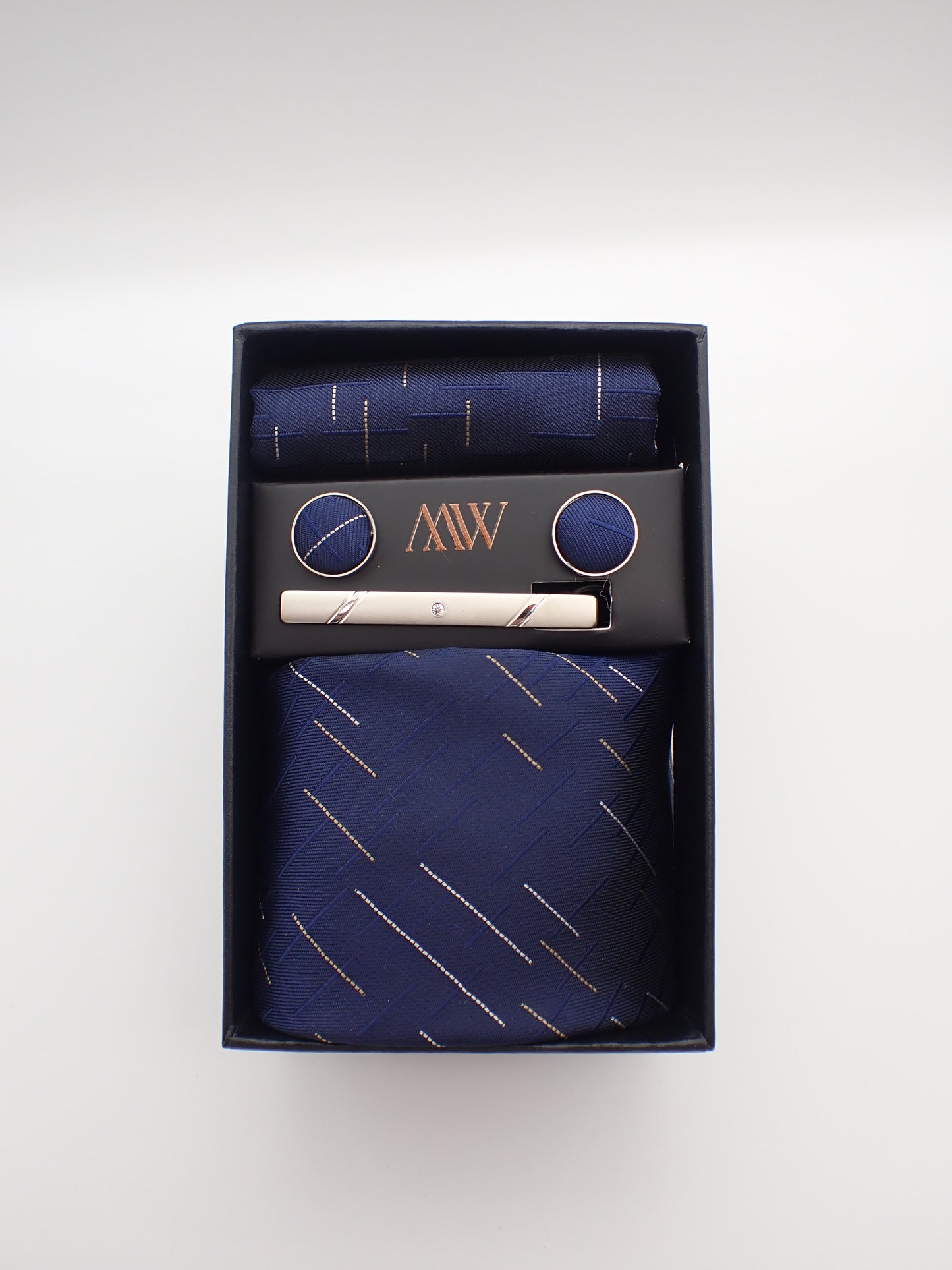 Meteor Pattern Blue Necktie Set / Pocket Square Tie Bowtie Cufflinks Set / Wedding Tie / Tie Clips / Gift for him Mens Groomsmen Gift