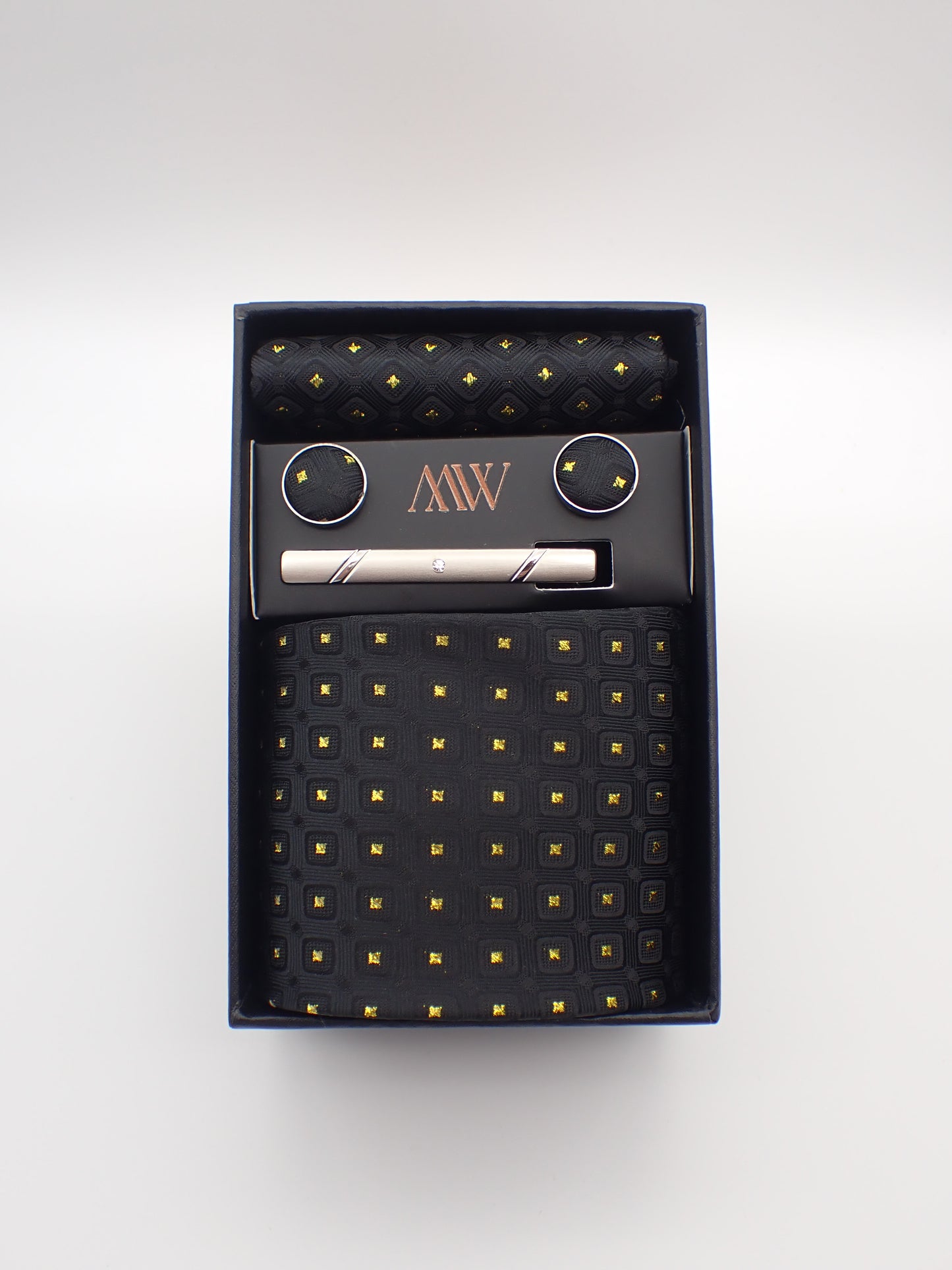 Black Cat Necktie Pocket Square Set /  Tie Bowtie Cufflinks Set / Wedding Tie /Tie Clips/ Gift for him / Mens anniversary Groomsmen Gift