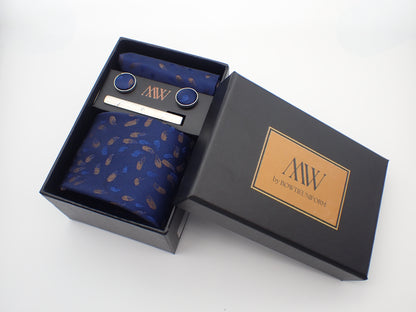 Blue Painting graffiti Paisley Tie Set / Pocket Square, Bowtie, Tie Clip, Cufflinks / Gift for Him / Wedding Groomsmen Gift / Men's Present