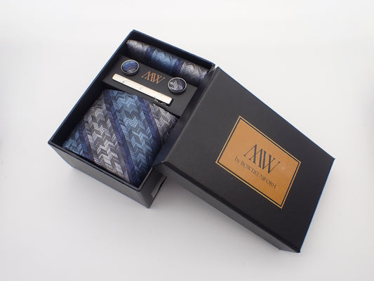 Direction Sign Stripe Pattern Tie Set / Pocket Square Tie Bowtie Cufflinks Set / Wedding Tie / Tie Clips / Gift for him Mens Groomsmen Gift