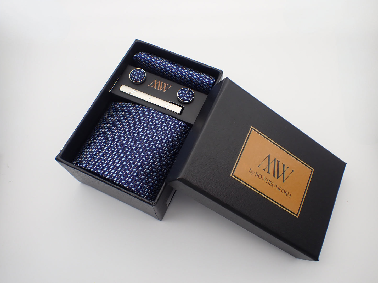 Ocean Blue pajamas Pattern Necktie Set / Pocket Square Tie Bowtie Cufflinks Set / Wedding Tie / Tie Clips / Gift for him Mens Groomsmen Gift