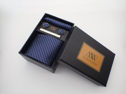 Ocean Blue pajamas Pattern Necktie Set / Pocket Square Tie Bowtie Cufflinks Set / Wedding Tie / Tie Clips / Gift for him Mens Groomsmen Gift