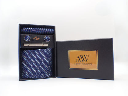 Ocean Blue pajamas Pattern Necktie Set / Pocket Square Tie Bowtie Cufflinks Set / Wedding Tie / Tie Clips / Gift for him Mens Groomsmen Gift