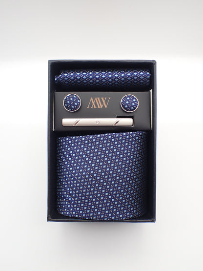 Ocean Blue pajamas Pattern Necktie Set / Pocket Square Tie Bowtie Cufflinks Set / Wedding Tie / Tie Clips / Gift for him Mens Groomsmen Gift