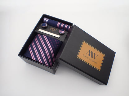 Purple Galaxy Tie Set / Pocket Square Tie Bowtie Cufflinks Set / Wedding Tie /Tie Clips/ Gift for him / Mens anniversary Groomsmen Gift Set