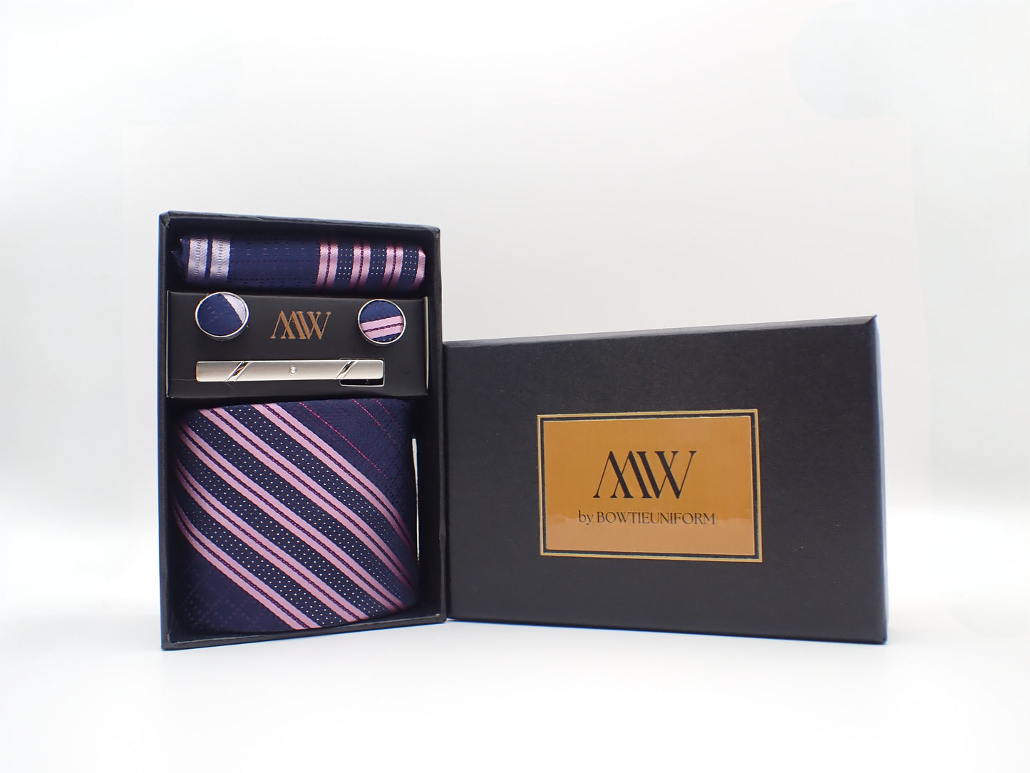 Purple Galaxy Tie Set / Pocket Square Tie Bowtie Cufflinks Set / Wedding Tie /Tie Clips/ Gift for him / Mens anniversary Groomsmen Gift Set