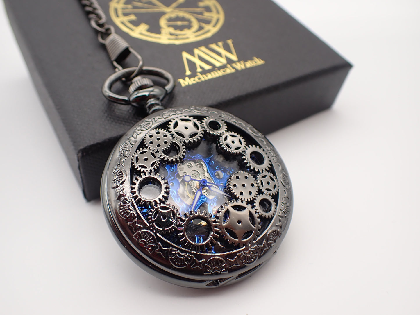 Steampunk Pocket Watch Mechanical Skeleton Cogwheel Gear Cover | Groomsmen Gift