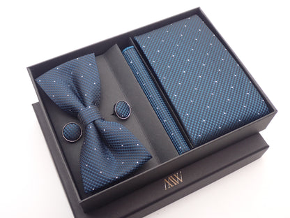 Dark Green Galaxy Space Necktie Set / Pocket Square Tie Bowtie Cufflinks Set / Wedding Tie / Tie Clips / Gift for him Mens Groomsmen Gift