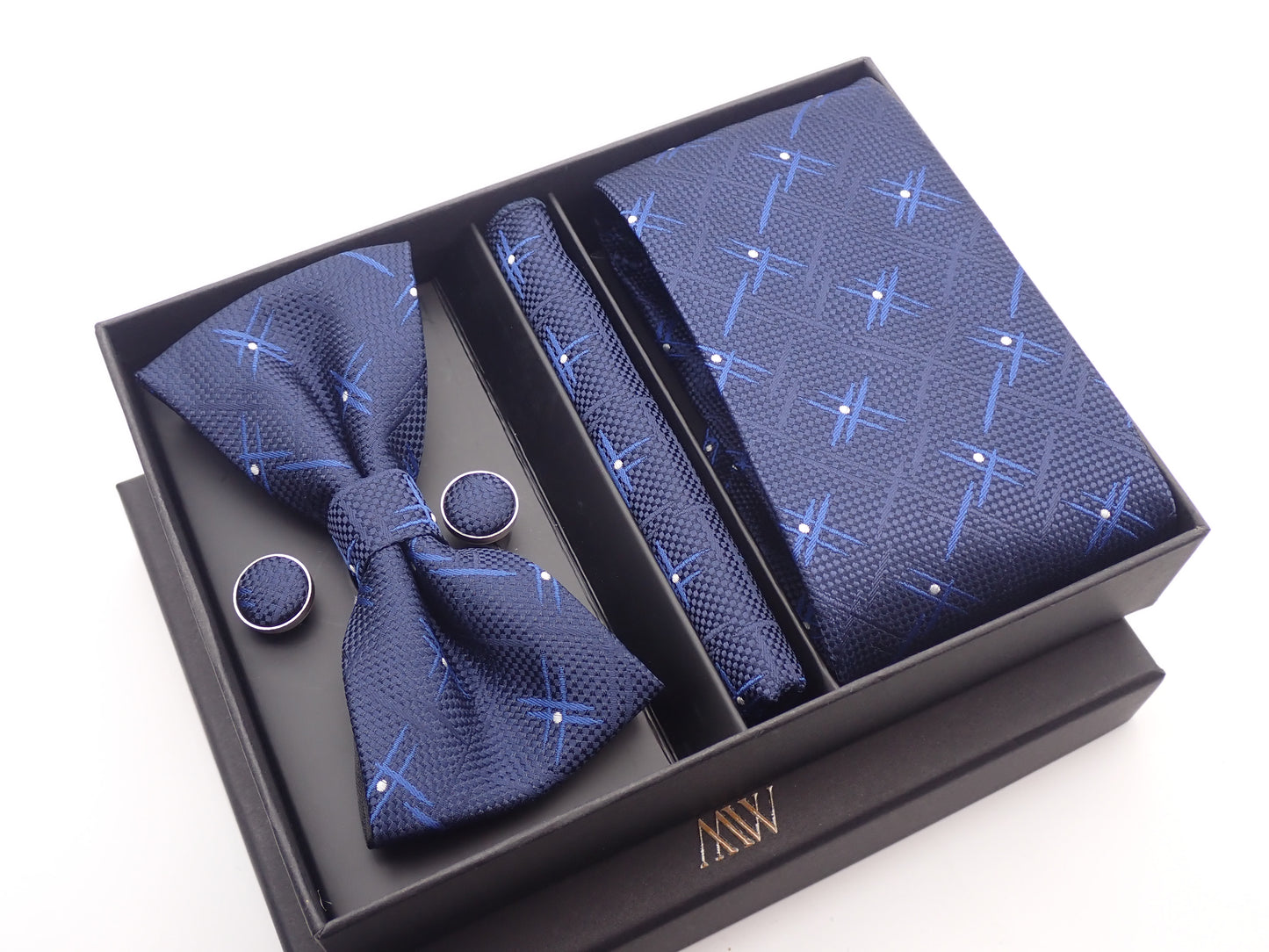 Sparkle Star Galaxy Space Necktie Set / Pocket Square Tie Bowtie Cufflinks Set / Wedding Tie / Tie Clips / Gift for him Mens Groomsmen Gift