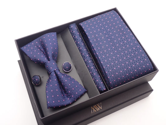 Purple Galaxy Space Necktie Set / Pocket Square Tie Bowtie Cufflinks Set / Wedding Tie / Tie Clips / Gift for him Mens Groomsmen Gift