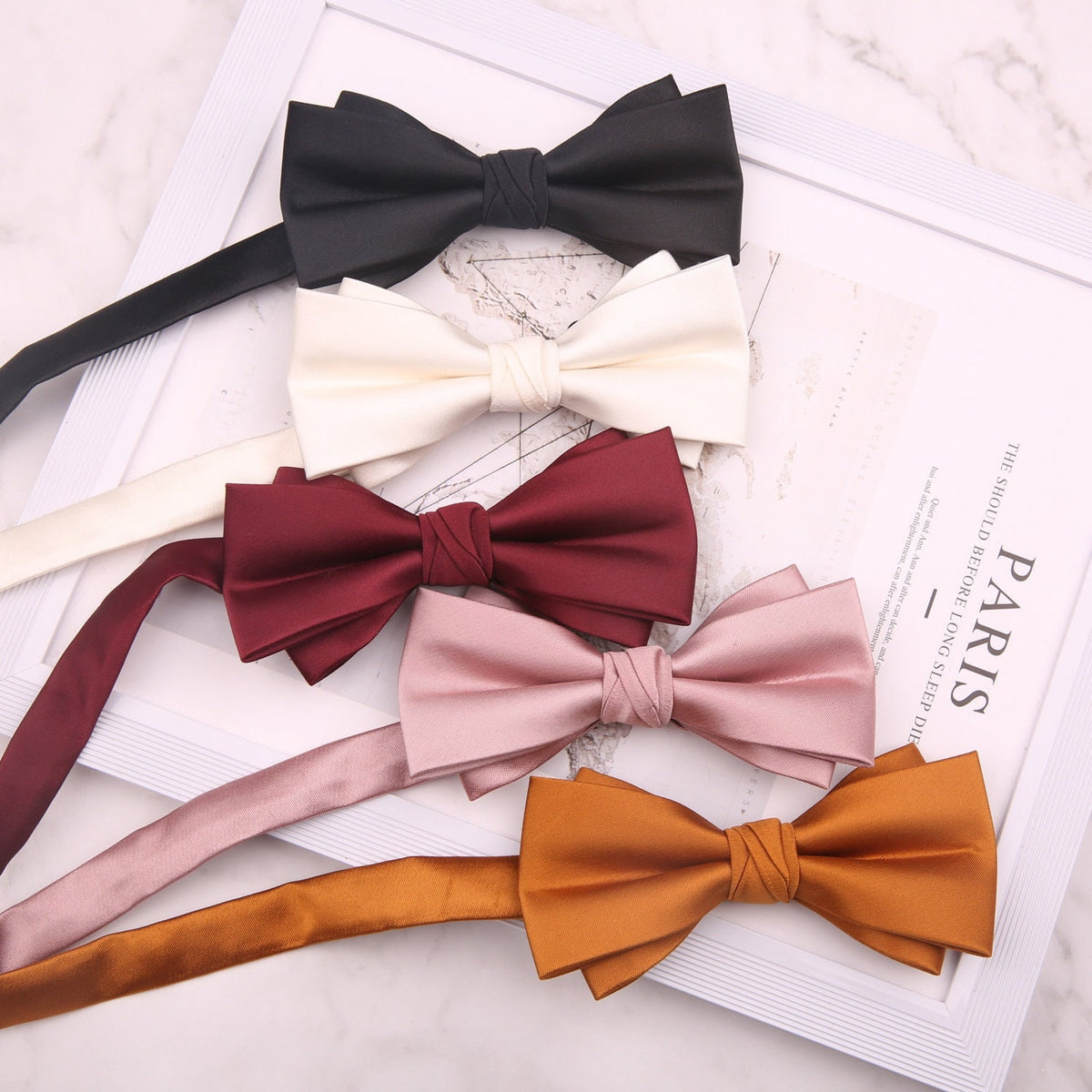 Premium Pre-tied Satin Silk Bow Tie Set | Groomsmen Accessories