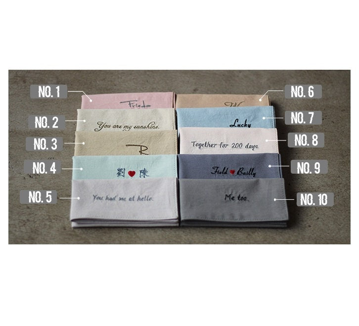 Custom Embroidered Wedding Handkerchief | Personalized Happy Tears Keepsake Gift