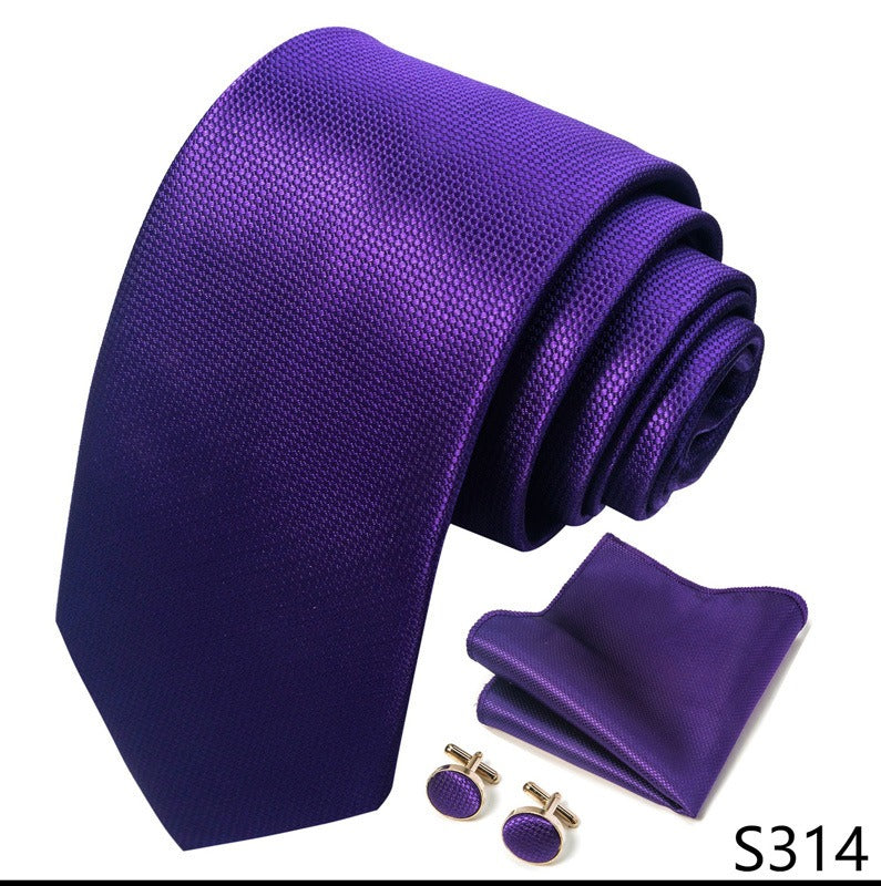 Solid Purple Square Pattern Necktie Set / Pocket Square Tie Bowtie Cufflinks Set / Wedding Tie / Tie Clips / Gift for him Mens Groomsmen