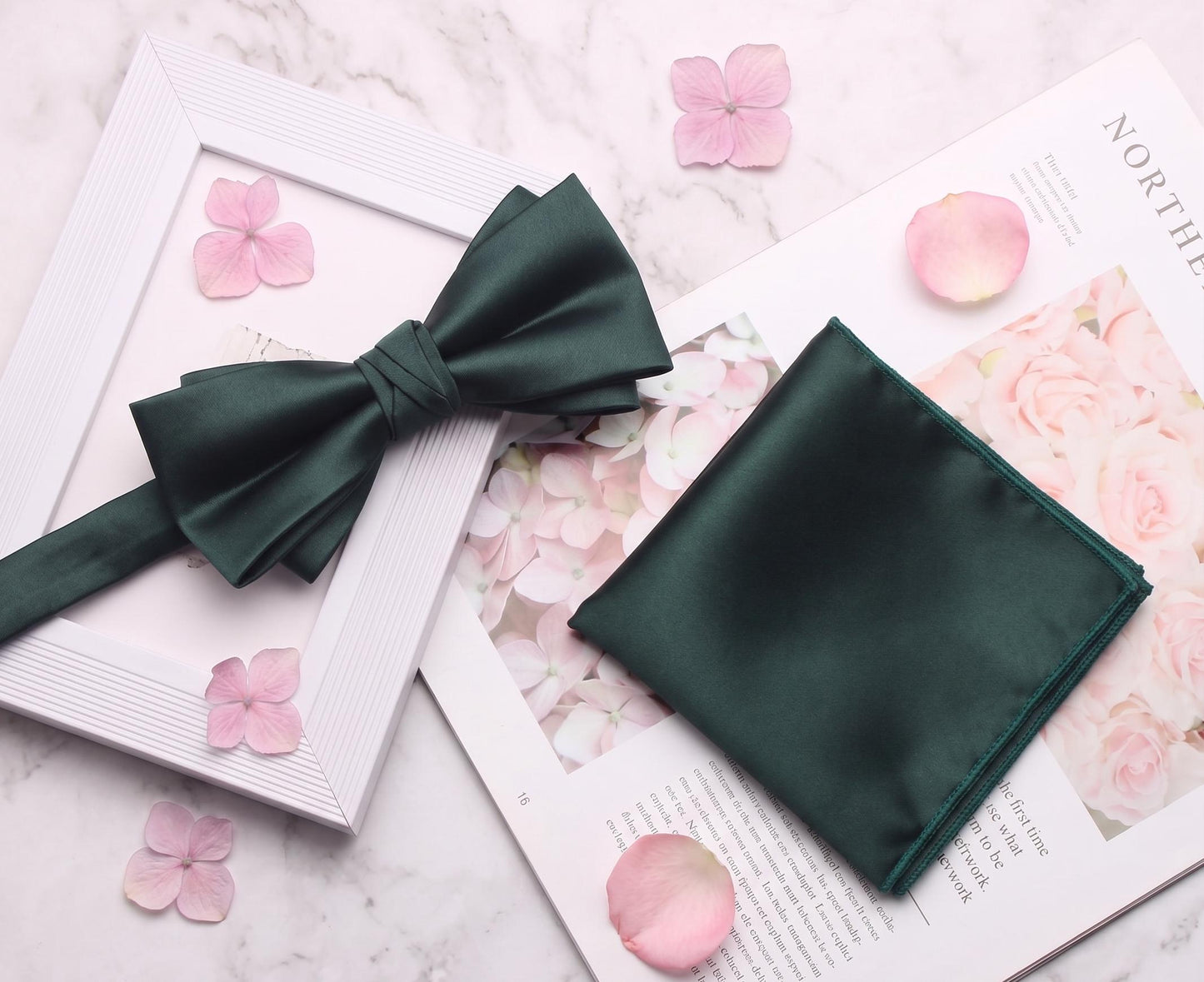 Premium Satin Silk Bow Tie & Pocket Square Set | Ultimate Groomsmen Bundle