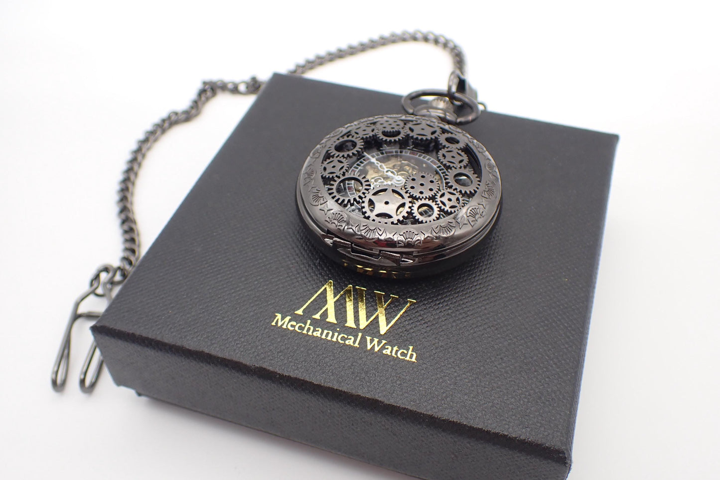 Steampunk Pocket Watch Mechanical Skeleton Cogwheel Gear Cover | Groomsmen Gift