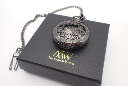 Steampunk Pocket Watch Mechanical Skeleton Cogwheel Gear Cover | Groomsmen Gift