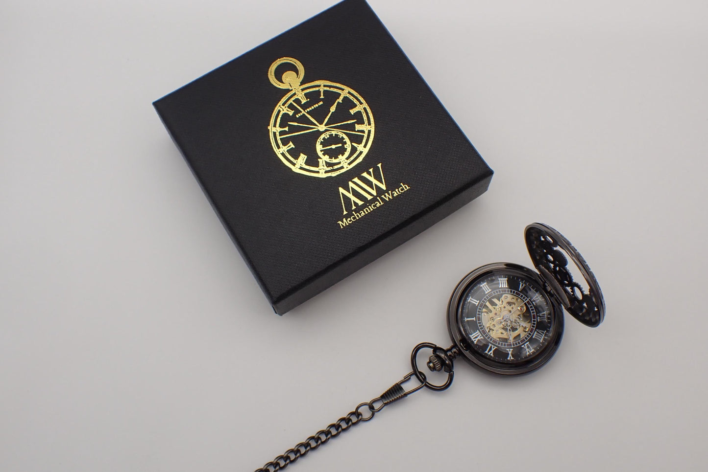 Steampunk Pocket Watch Mechanical Skeleton Cogwheel Gear Cover | Groomsmen Gift