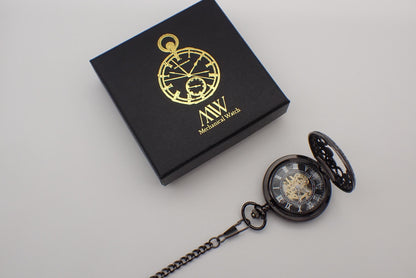 Steampunk Pocket Watch Mechanical Skeleton Cogwheel Gear Cover | Groomsmen Gift
