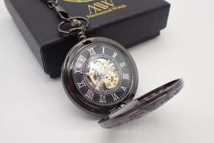 Steampunk Pocket Watch Mechanical Skeleton Cogwheel Gear Cover | Groomsmen Gift