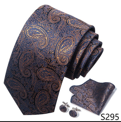 Navy & Gold Ornate Paisley Luxury Wedding Tie